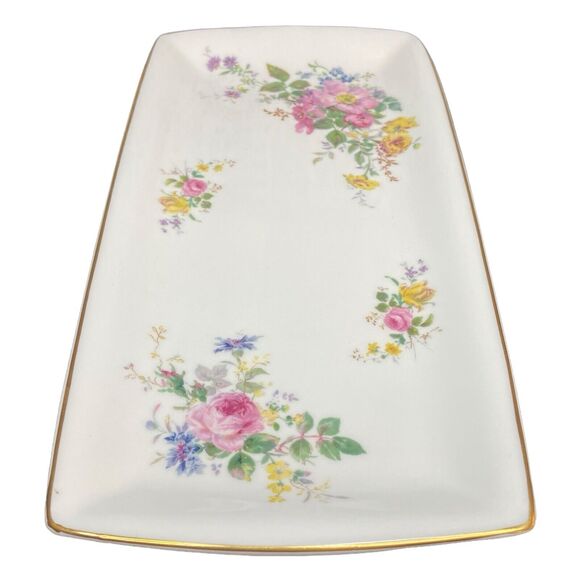 VTG Royal Doulton Arcadia H4802 11" Floral Bone China Sandwich Serving Tray HTF - Picture 9 of 16